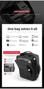Detalle de mochila de negocios con compartimento para portátil de 15,6 y gran capacidad