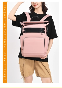 Pink insulated picnic backpack featuring a dual-layer design and large capacity for travel
