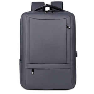 Deep grey large capacity business backpack with laptop compartment and USB port