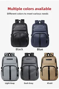 Detailed view of large capacity waterproof backpacks in five versatile color options