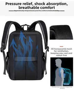 Detail of ergonomic 3D honeycomb mesh back panel for breathable and stress-relief support