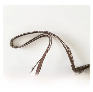 Detail view of the brown nylon tote handle featuring a stylish leopard print inner lining