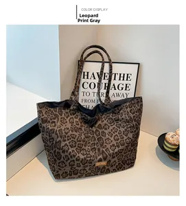 Detail view of Leopard Gray canvas tote bag texture with aesthetic interior decor