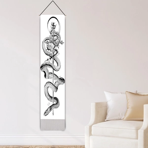 Tapisserie murale verticale avec décor d'illustration de serpent et d'épée gothique