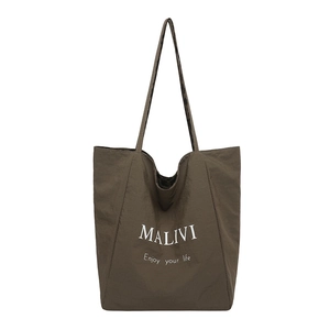 Fashionable dark coffee large capacity tote bag for daily commute and casual style
