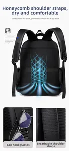Détail des bretelles en maille respirante et du design dorsal ventilé sur sac à dos homme