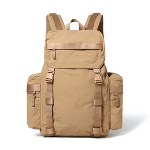 25L khaki outdoor hiking backpack with durable nylon fabric and buckle closure design
