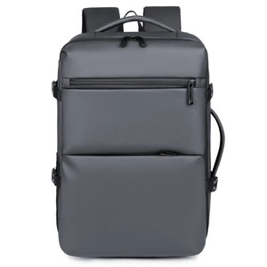 Waterproof expandable business laptop backpack in dark gray for commute and travel