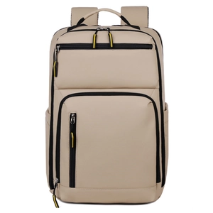 Sac à dos d'affaires kaki en tissu oxford avec poches et bretelles rembourrées