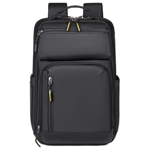 Sac à Dos Ordinateur Business Grande Capacité en Cuir PU Sac d'École de Voyage Avec Port USB Et Séparation Sec Humide