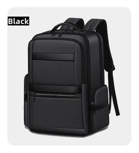 Close-up of black commuter backpack with water-resistant honeycomb texture and zippers