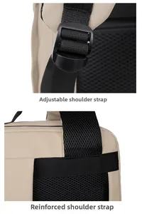 Détail des bretelles réglables et des coutures renforcées sur le sac à dos d'affaires Oxford