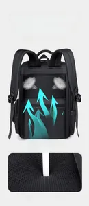 Ergonomic breathable mesh back padding on professional business travel backpack