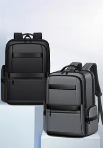 Detail of high-density oxford fabric and reinforced zippers on business backpacks