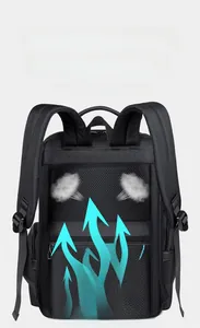 Detail of ergonomic honeycomb breathable back panel and padded S-shape straps for backpack