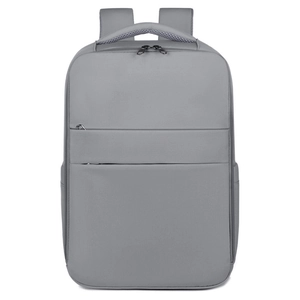 Grey travel backpack with USB charging port and large capacity for men and women