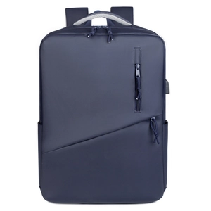 Navy blue business laptop backpack with USB charging port for 15.6 to 16.1 inch computers