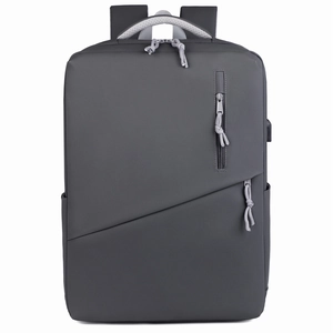Waterproof dark grey 15.6 inch laptop backpack for business and casual commuting