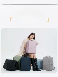 Detailed grid showing professional business casual backpacks in various pastel colors