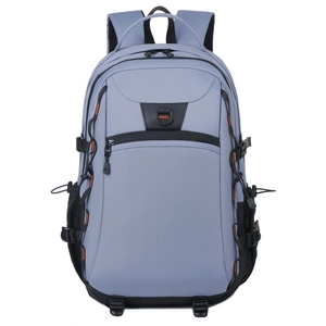 Light blue outdoor travel backpack with large capacity and laptop compartment for leisure