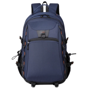 Deep blue multi-functional outdoor travel backpack with durable waterproof fabric