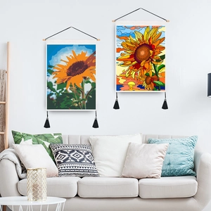Decorazione moderna di girasole da parete con nappe per salotto nordico
