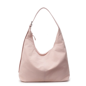 Minimalist light pink large capacity tote bag with adjustable strap for women