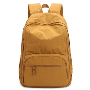 Lightweight ginger yellow nylon outdoor backpack with large capacity and breathable design