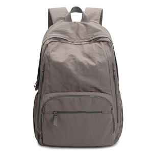 Lightweight taupe waterproof nylon outdoor backpack with large capacity and breathable straps
