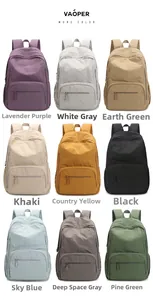Grid view of lightweight nylon outdoor backpacks in nine colors with multiple pockets
