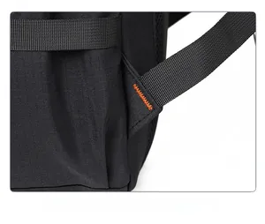 Detail showing reinforced triangle bartack stitching on durable nylon shoulder strap