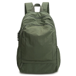 Waterproof olive green nylon hiking backpack with foldable design and large capacity