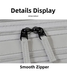 Close-up of smooth dual metal zippers on water-resistant textured fabric of business backpack