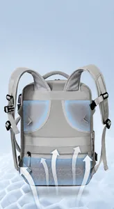 Ergonomic breathable back panel with padded honeycomb mesh and wide S-shaped straps