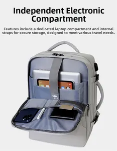 Internal view of a waterproof commute backpack showing dedicated laptop and tablet slots