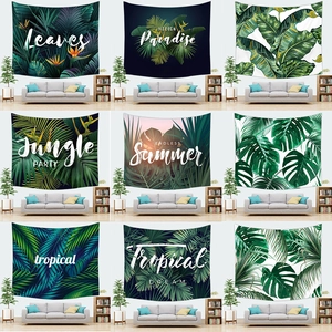Arazzo Da Parete Piante Verdi Tropicali Poliere Velluto Pelle Di Pesca Stile Nordico Soggiorno Camera Da Letto Decorazione Casa Arte