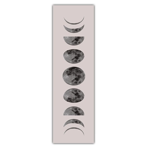 Vertical detail of moon phase tapestry showing nine stages of lunar cycle progression
