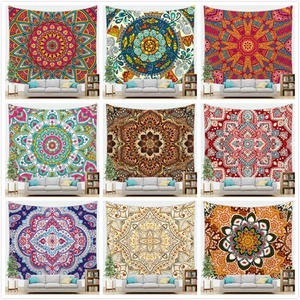 Boheems Mandala Wandtapijt Polyester Perzikhuid Fluweel Decoratieve Stof Voor Woonkamer Slaapkamer Slaapzaal Huis Kunst