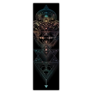 Detailed view of bohemian lunar eclipse tapestry featuring geometric celestial patterns