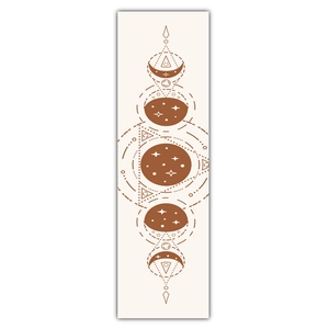 Detailed macro view of the celestial lunar phase patterns on Bohemian wall tapestry