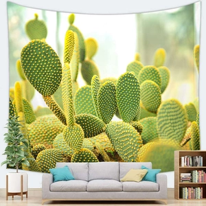 Close-up of vibrant cactus print fabric showing high-quality stitching and HD detail