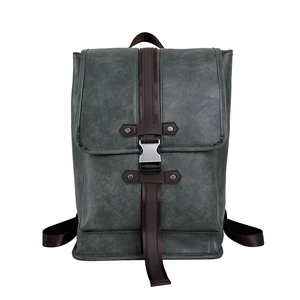Vintage PU Leather Backpack Large Capacity Laptop Bag Retro Fashion Student Schoolbag For Men Women Travel Daypack