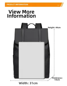 Business laptop backpack dimensions show height 44cm, width 31cm and depth 14cm