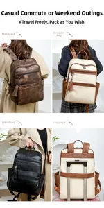 Multi-way backpack details showing shoulder, hand-carry, and suitcase sleeve modes