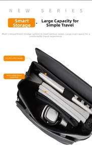 Detail of the internal storage with a padded compartment for 15.6 inch laptop and accessories