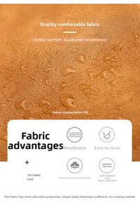 Détail macro du tissu en cuir PU marron texturé pour sac à dos professionnel étanche