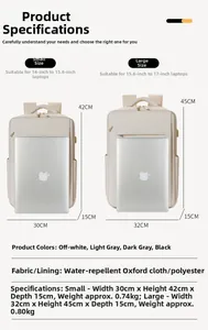 Waterproof Oxford laptop backpack size comparison chart for 14 to 17 inch computers