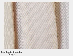 Macro view of breathable honeycomb mesh on the adjustable laptop backpack shoulder straps