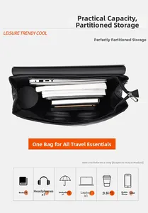 Spacious interior of black backpack with compartments for laptop, books, and accessories