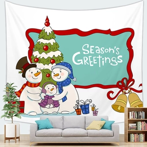 Christmas snowman tapestry wall hanging decoration for home living room or bedroom decor